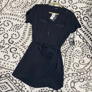 EXPRESS Short Sleeve Casual Dress w/ Belt Dark Grey